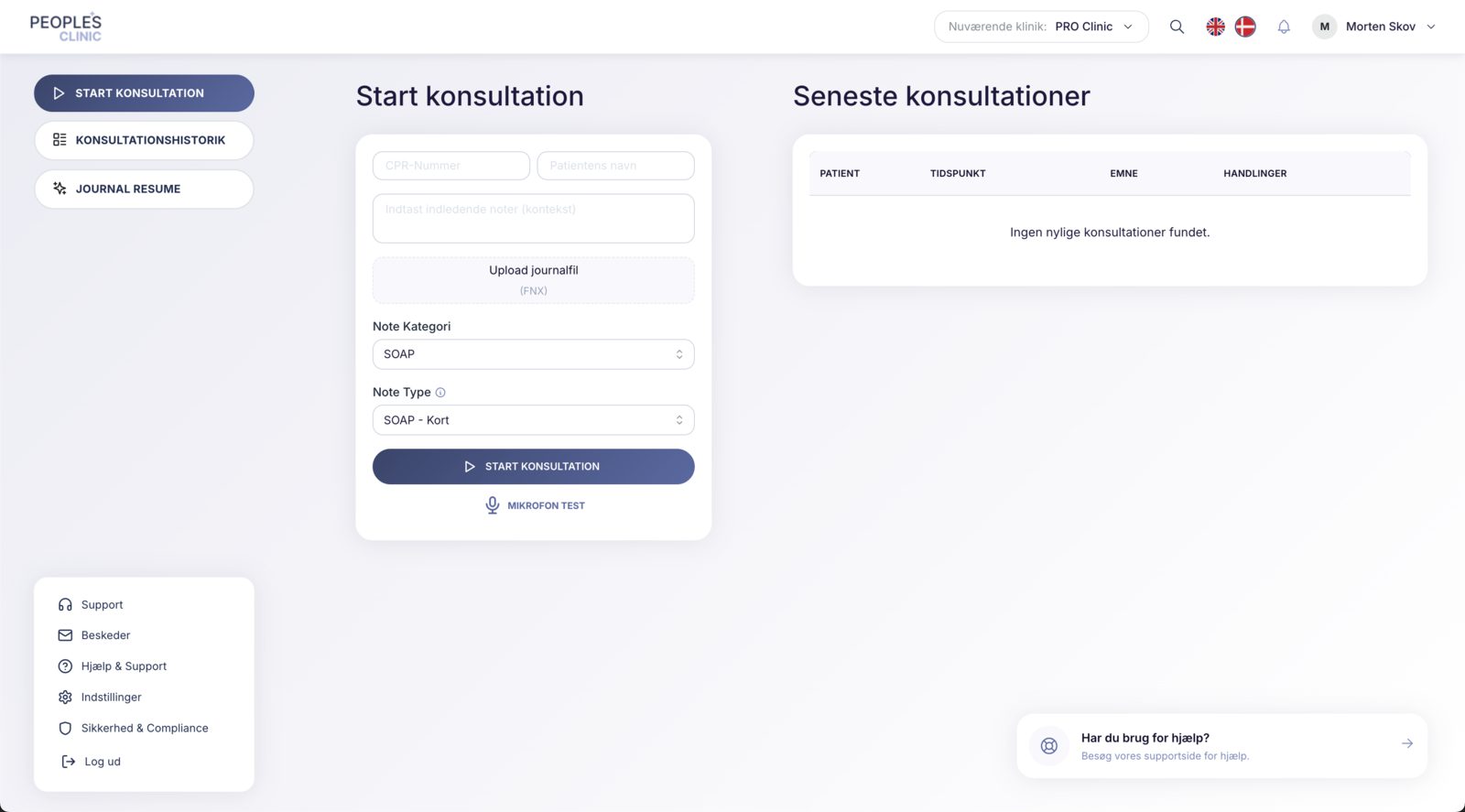People's Clinic - start konsultation